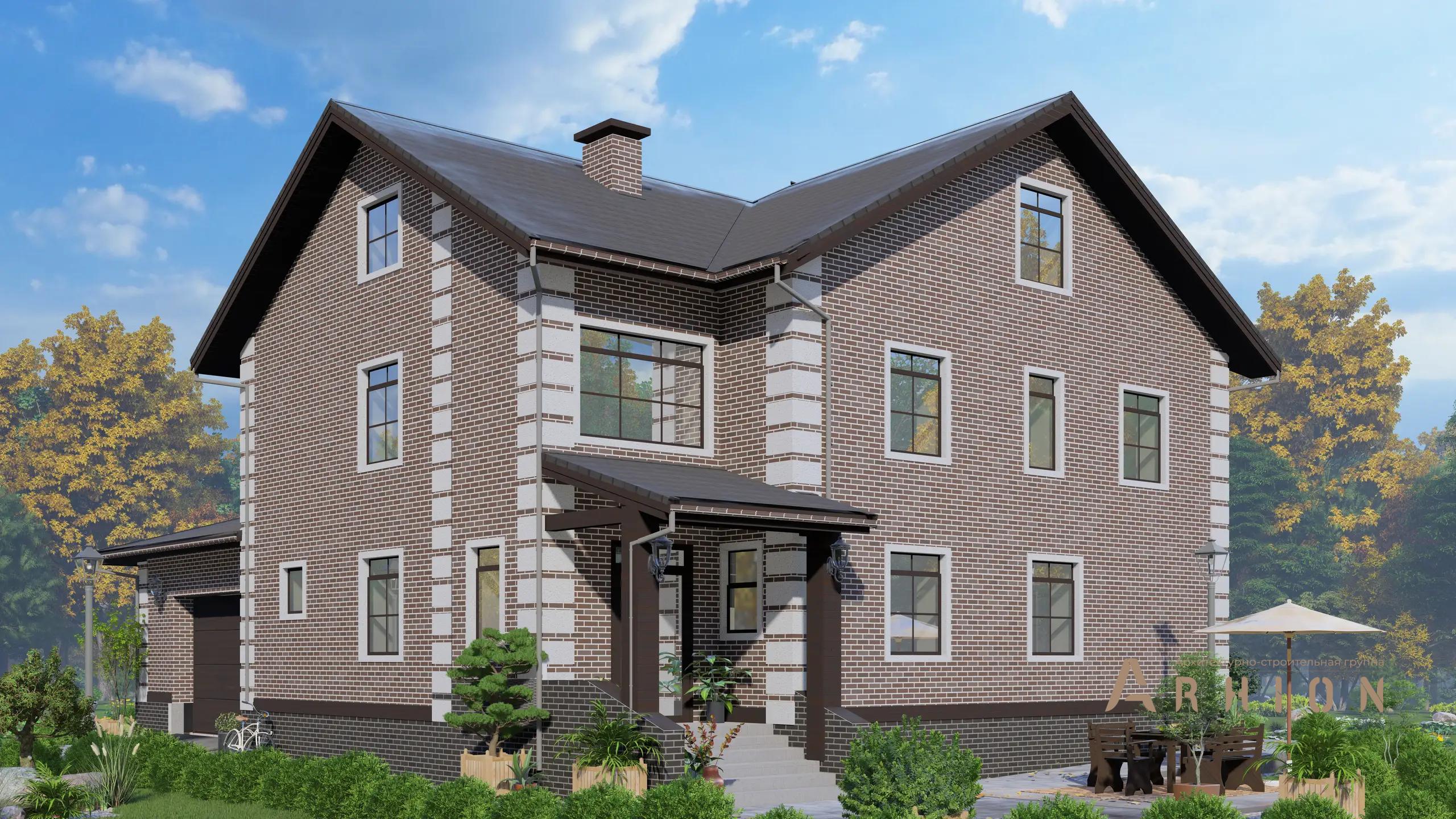 6. Проект двухэтажного дома в европейском стиле с многоскатной кровлей, H-1270, площадью - 416 кв c цокольным этажом, мансардой, балконом, гаражом