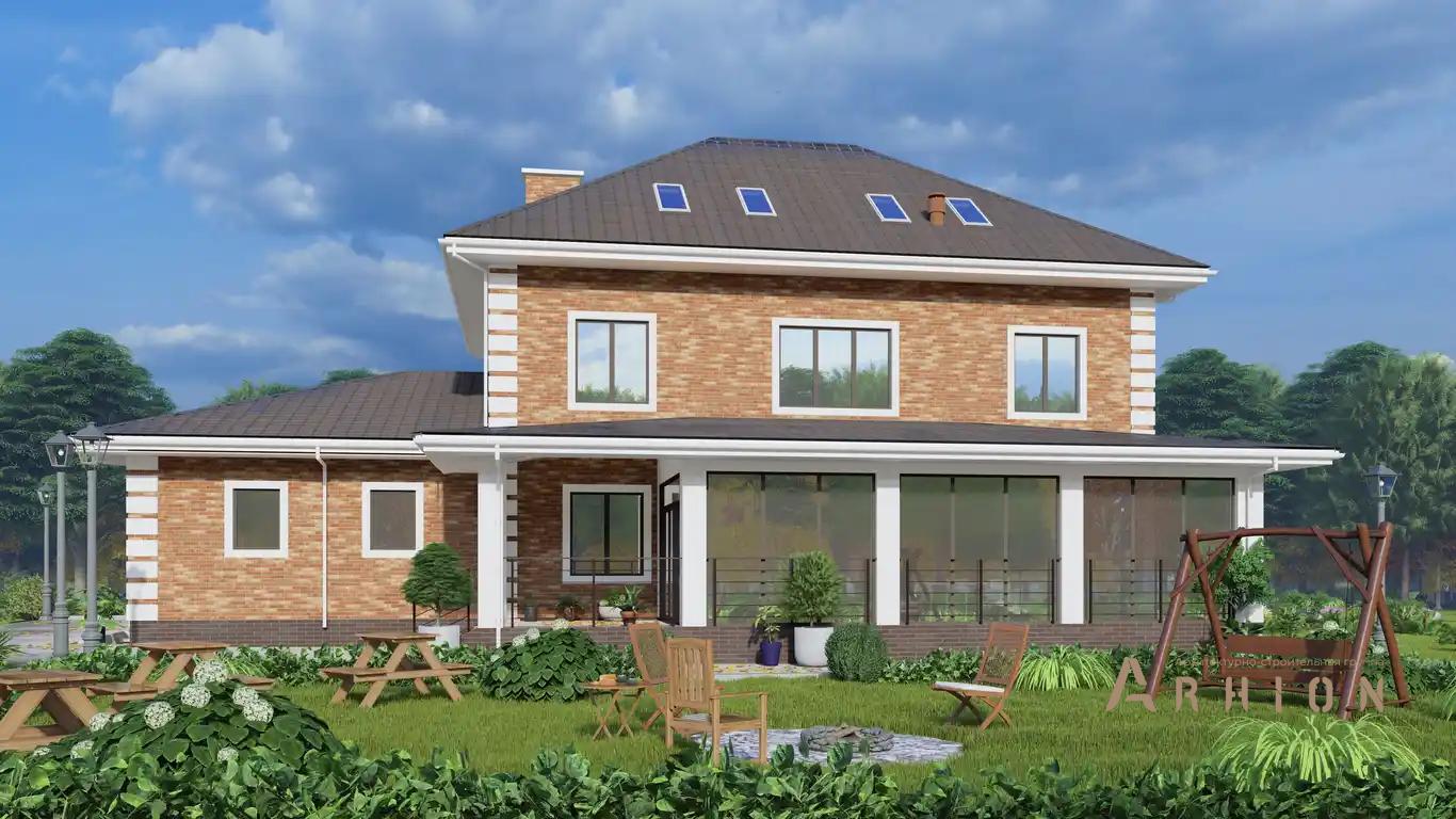 6. Проект двухэтажного дома в европейском стиле с четырехскатной, H-1271, площадью - 432 кв c мансардой, терассой, гаражом