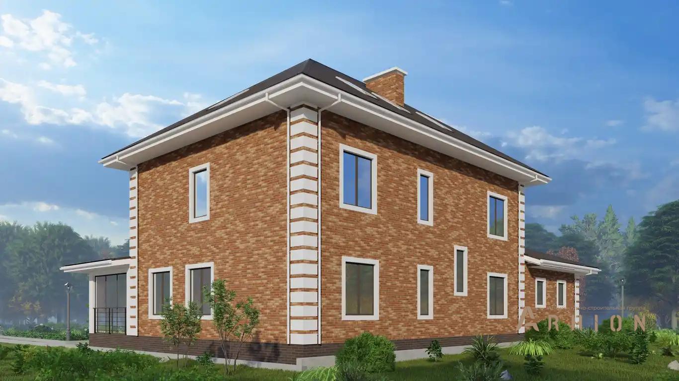 4. Проект двухэтажного дома в европейском стиле с четырехскатной, H-1271, площадью - 432 кв c мансардой, терассой, гаражом