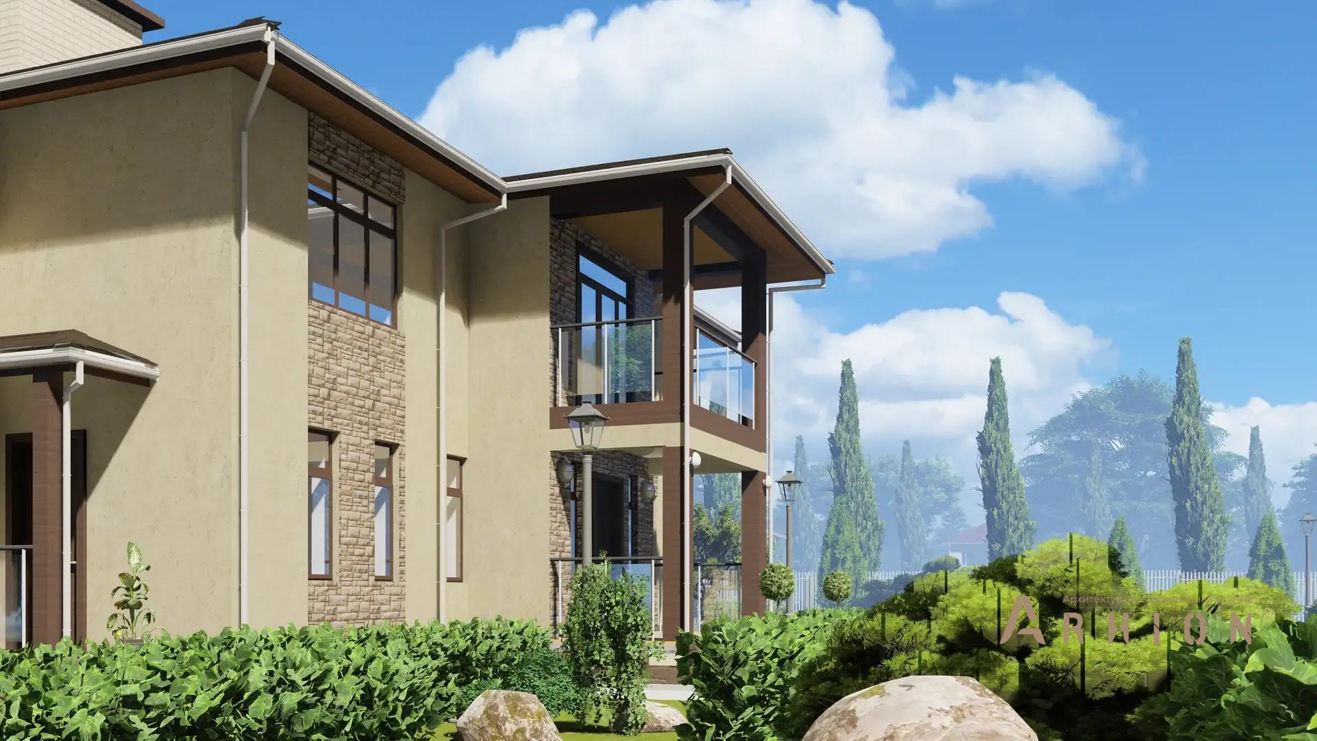 6. Проект двухэтажного дома в современном стиле с многоскатной кровлей, H-1301, площадью - 374 кв