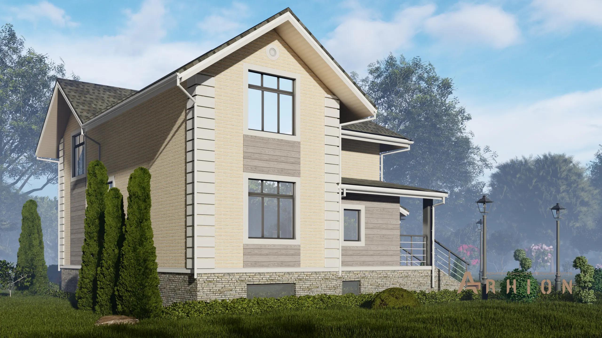 9. Проект двухэтажного дома в немецком стиле с многоскатной кровлей, H-1305, площадью - 280 кв c цокольным этажом, терассой