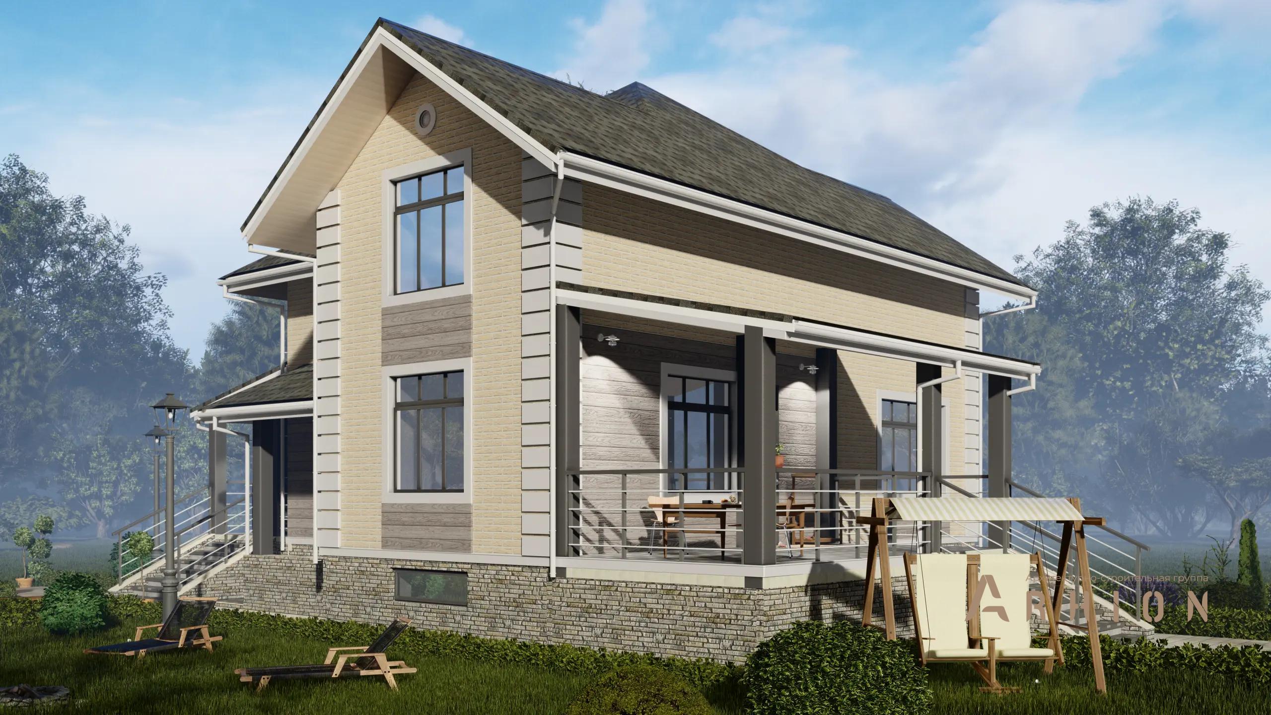 10. Проект двухэтажного дома в немецком стиле с многоскатной кровлей, H-1305, площадью - 280 кв c цокольным этажом, терассой