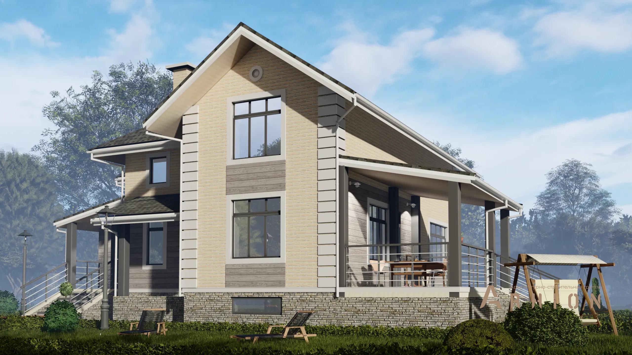 4. Проект двухэтажного дома в немецком стиле с многоскатной кровлей, H-1305, площадью - 280 кв c цокольным этажом, терассой