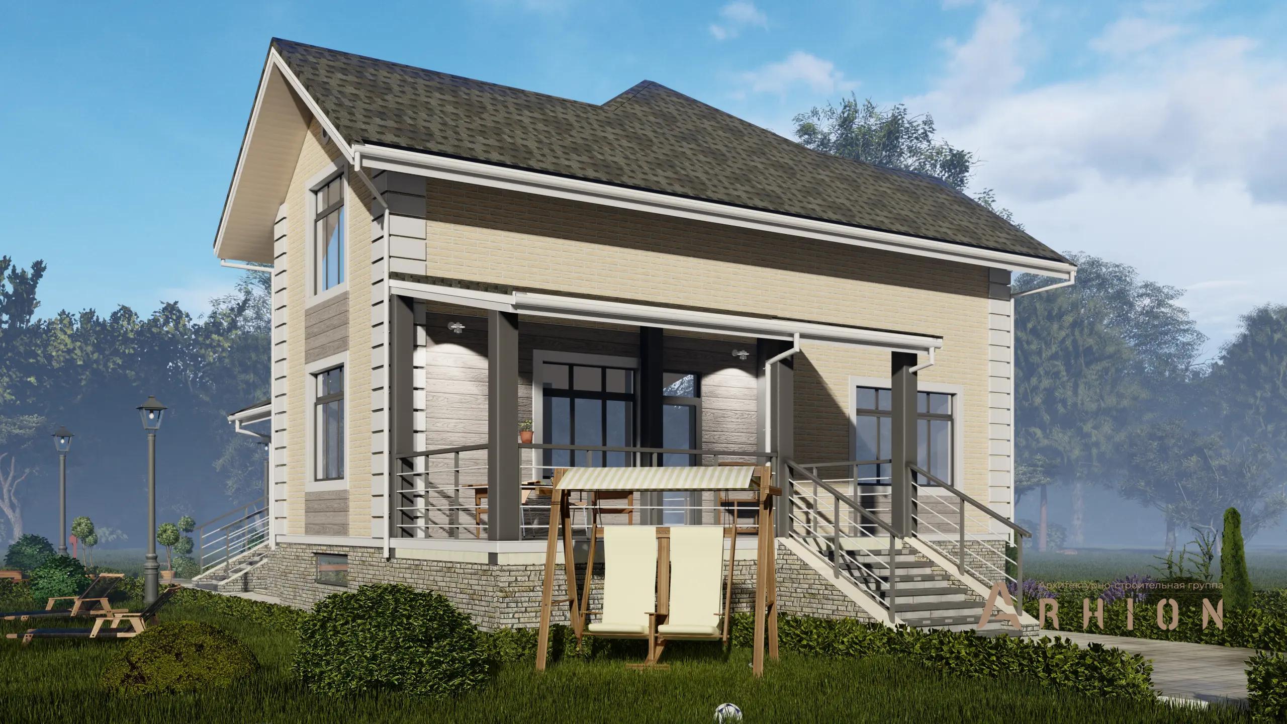 6. Проект двухэтажного дома в немецком стиле с многоскатной кровлей, H-1305, площадью - 280 кв c цокольным этажом, терассой