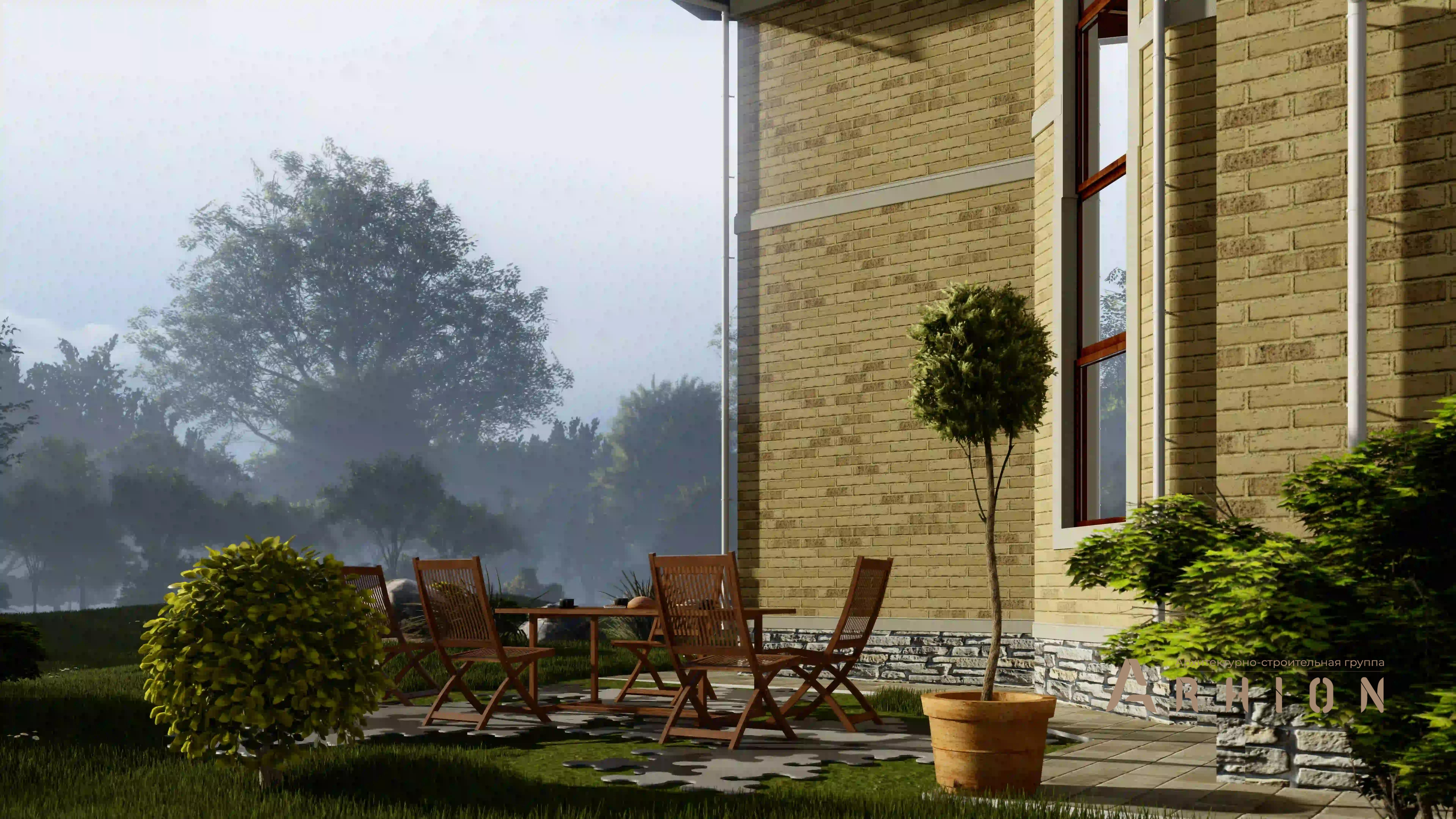 2. Проект двухэтажного дома в современном стиле с многоскатной кровлей, H-1312, площадью - 210 кв