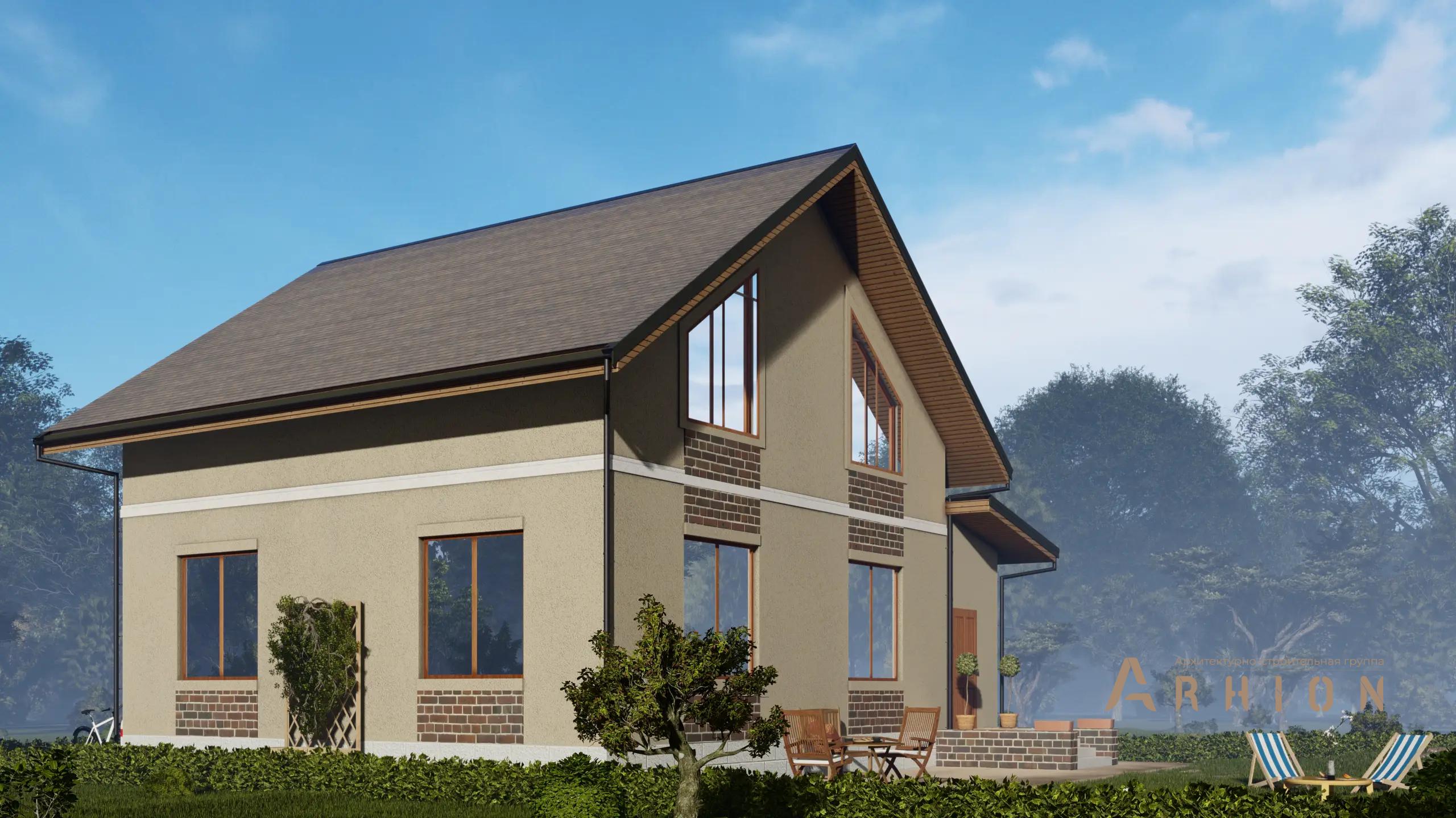 3. Проект одноэтажного дома в европейском стиле с двускатной кровлей, H-1405, площадью - 150 кв c мансардой