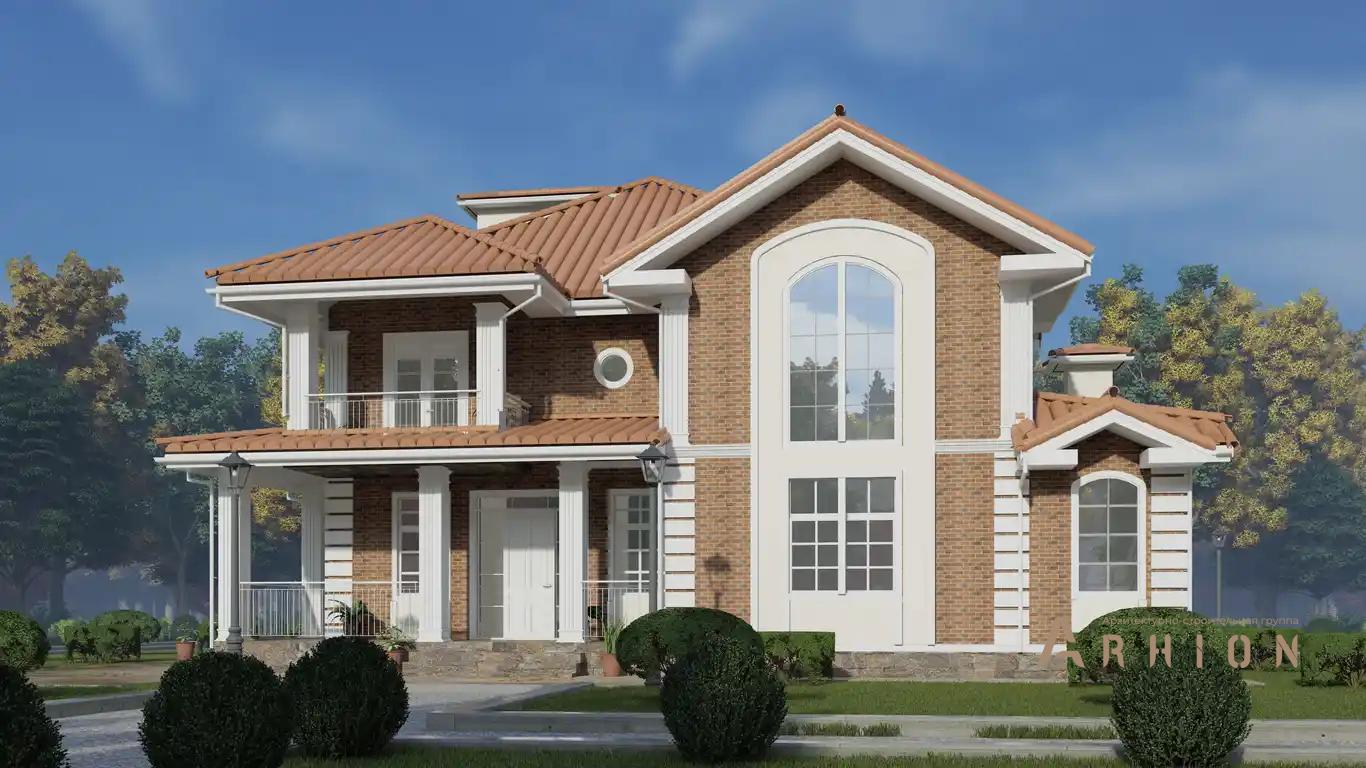 6. Проект двухэтажного дома в европейском стиле с многоскатной кровлей, H-1415, площадью - 294 кв c терассой, балконом