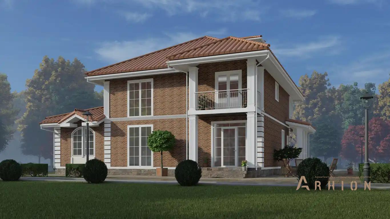 7. Проект двухэтажного дома в европейском стиле с многоскатной кровлей, H-1415, площадью - 294 кв c терассой, балконом