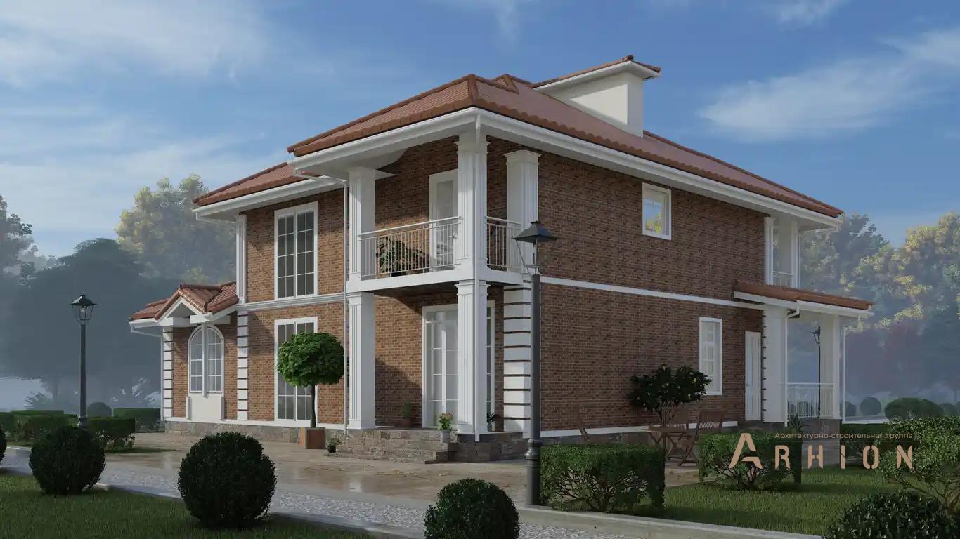 4. Проект двухэтажного дома в европейском стиле с многоскатной кровлей, H-1415, площадью - 294 кв c терассой, балконом