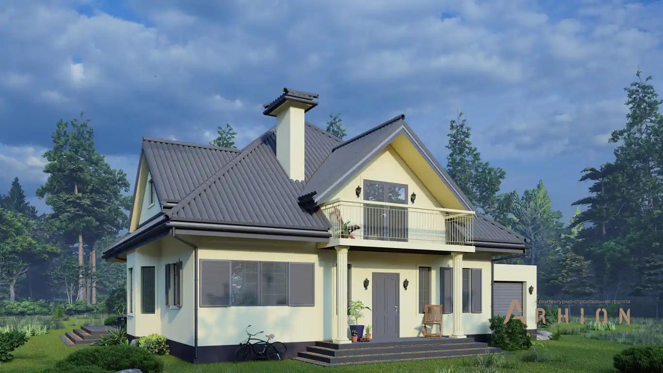 6. Проект одноэтажного дома в европейском стиле с многоскатной кровлей, H-1418, площадью - 290 кв c мансардой, терассой, балконом, гаражом