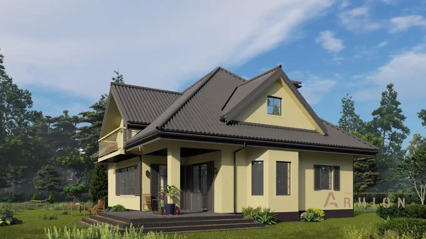 5. Проект одноэтажного дома в европейском стиле с многоскатной кровлей, H-1418, площадью - 290 кв c мансардой, терассой, балконом, гаражом