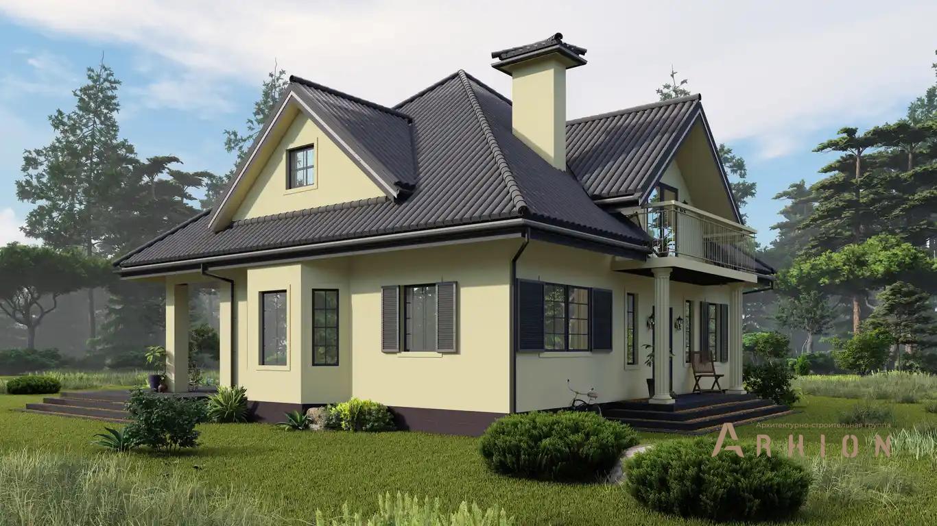 4. Проект одноэтажного дома в европейском стиле с многоскатной кровлей, H-1418, площадью - 290 кв c мансардой, терассой, балконом, гаражом