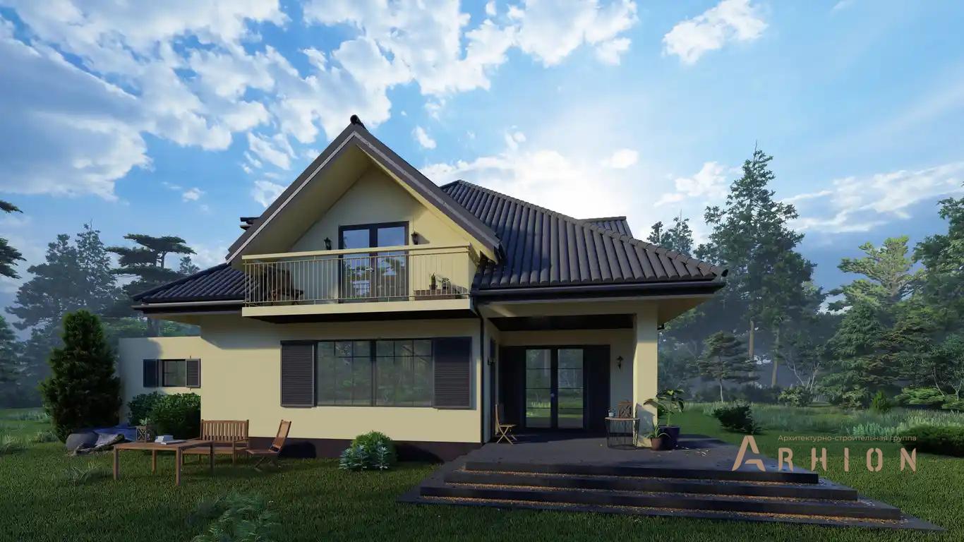 3. Проект одноэтажного дома в европейском стиле с многоскатной кровлей, H-1418, площадью - 290 кв c мансардой, терассой, балконом, гаражом