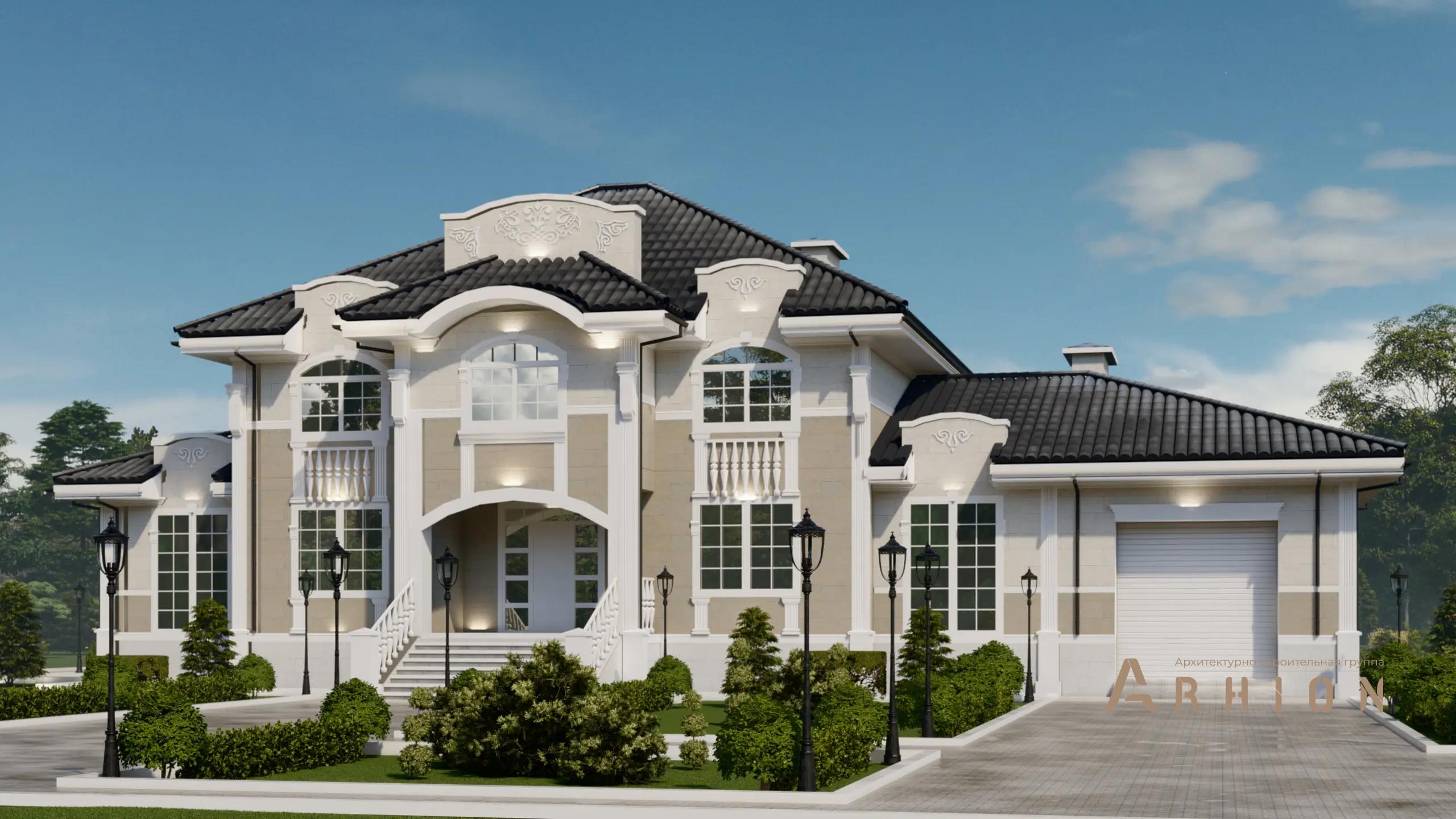 7. Проект двухэтажного дома в классическом стиле с многоскатной кровлей, H-1502, площадью - 411 кв c сауной, терассой, гаражом, бассейном