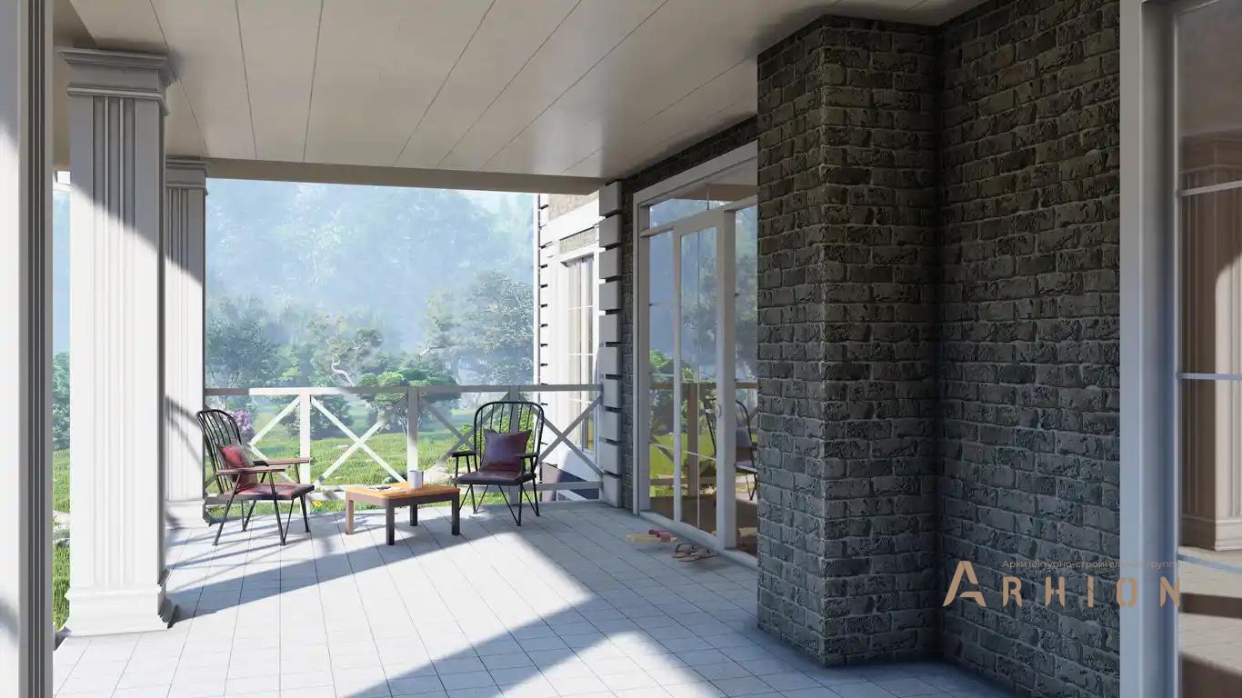 3. Проект двухэтажного дома в викторианском стиле с многоскатной кровлей, H-1513, площадью - 556 кв c цокольным этажом, терассой, балконом, вторым светом