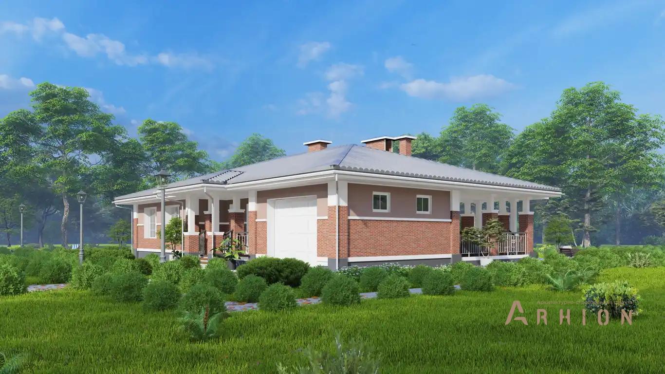 8. Проект одноэтажного дома в европейском стиле с четырехскатной, H-1521, площадью - 228 кв c сауной, терассой, гаражом