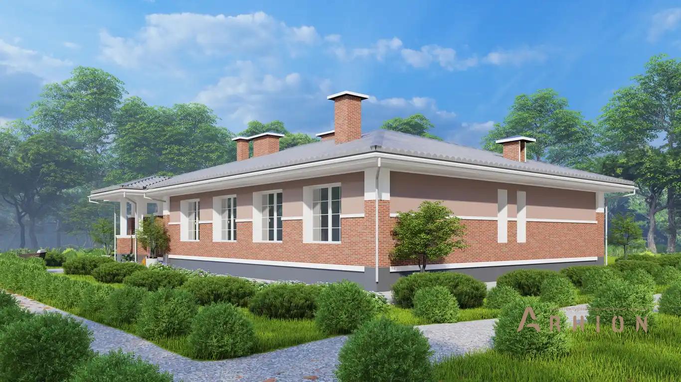 4. Проект одноэтажного дома в европейском стиле с четырехскатной, H-1521, площадью - 228 кв c сауной, терассой, гаражом