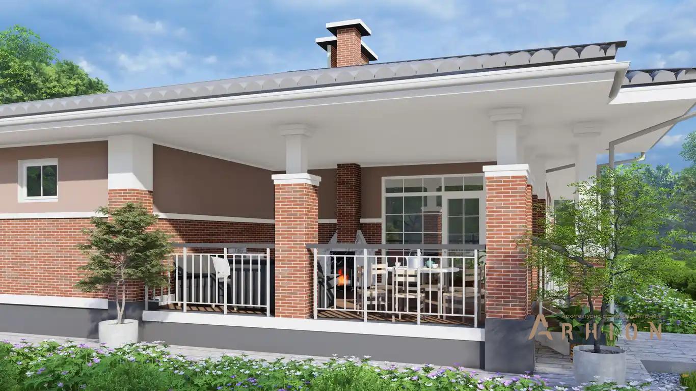 6. Проект одноэтажного дома в европейском стиле с четырехскатной, H-1521, площадью - 228 кв c сауной, терассой, гаражом