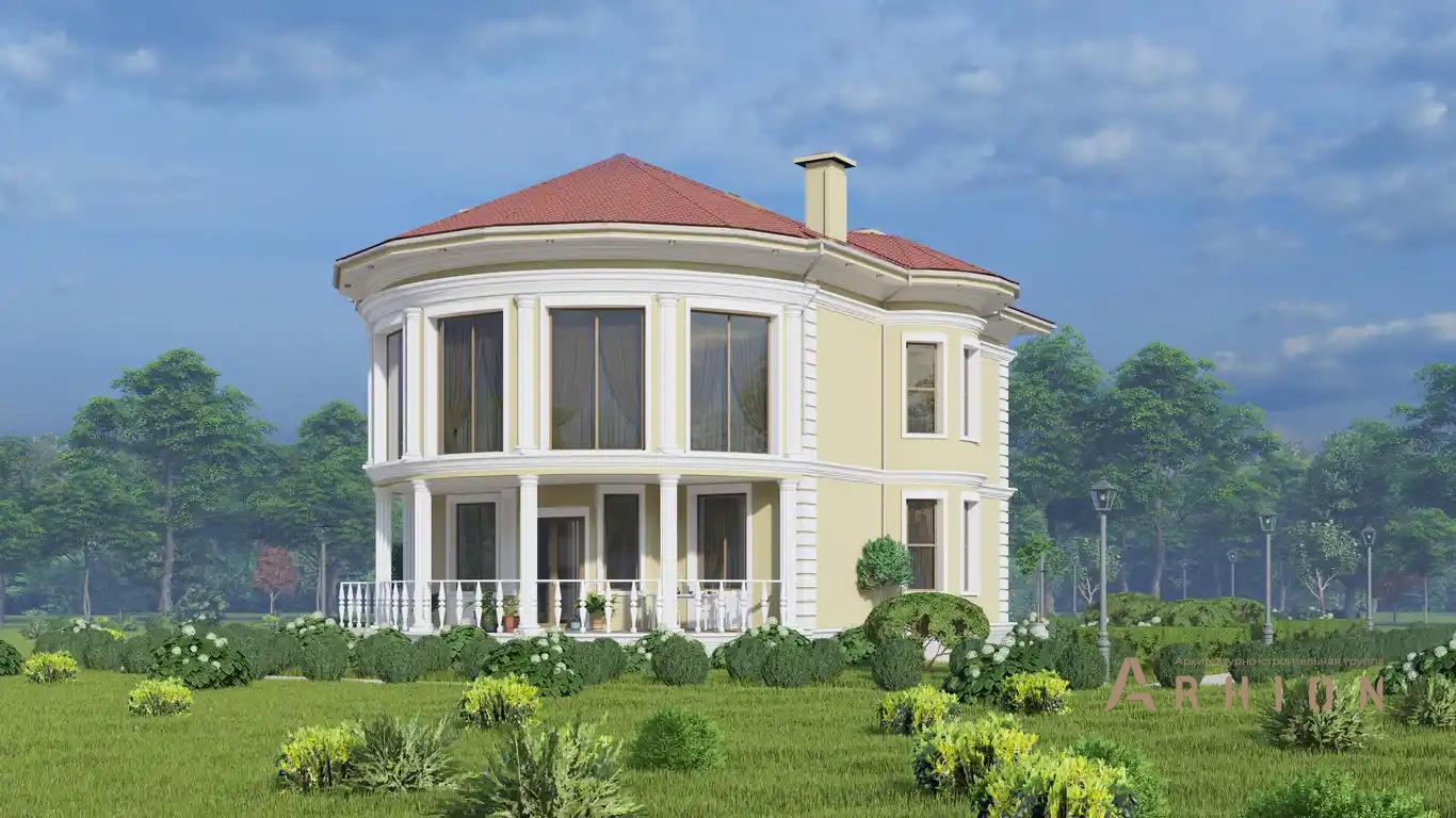 6. Проект двухэтажного дома в стиле модерн с многоскатной кровлей, H-1522, площадью - 386 кв c мансардой, терассой, балконом, эркером