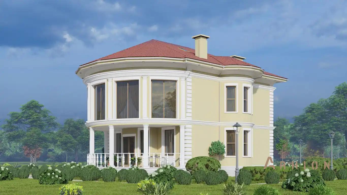 7. Проект двухэтажного дома в стиле модерн с многоскатной кровлей, H-1522, площадью - 386 кв c мансардой, терассой, балконом, эркером