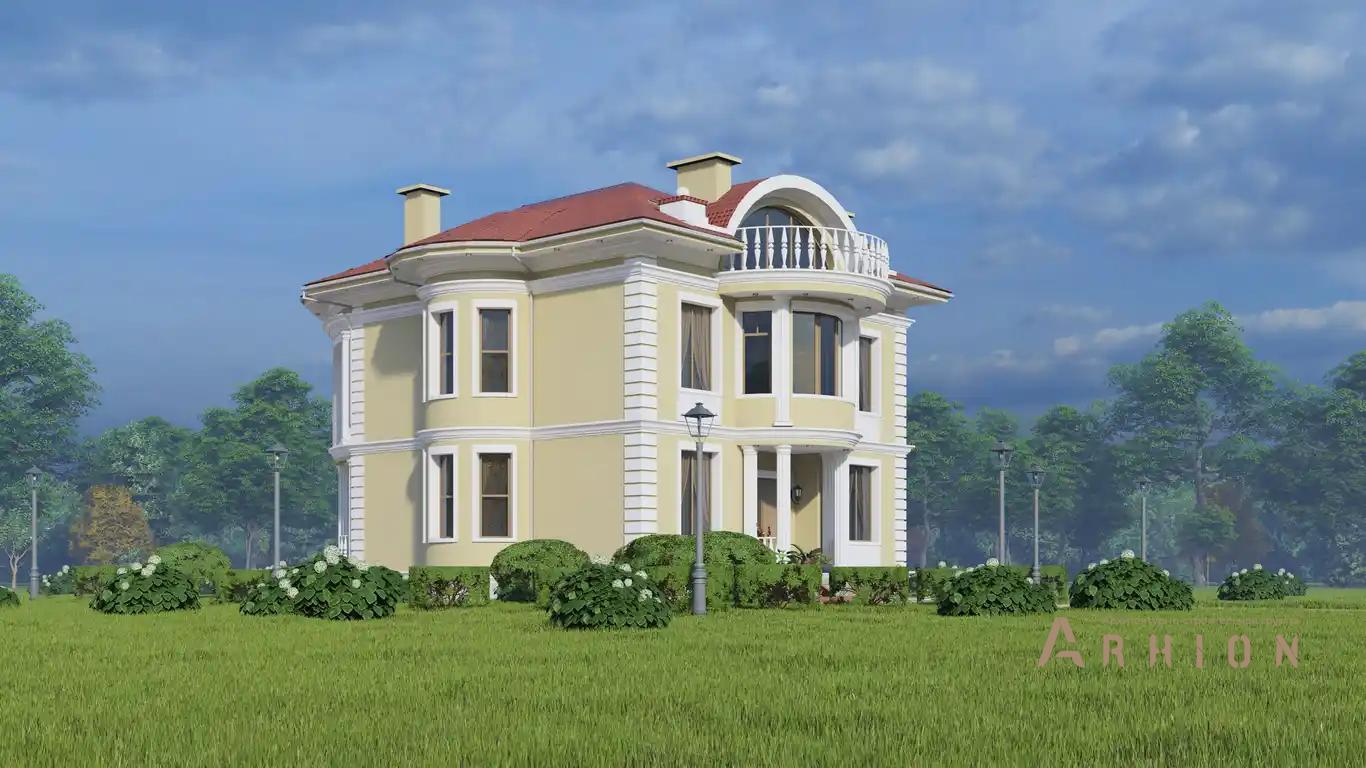 5. Проект двухэтажного дома в стиле модерн с многоскатной кровлей, H-1522, площадью - 386 кв c мансардой, терассой, балконом, эркером