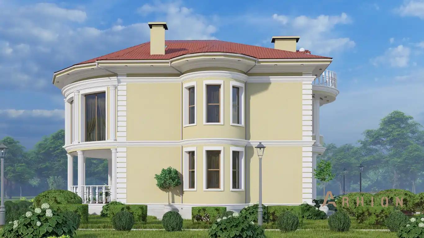 4. Проект двухэтажного дома в стиле модерн с многоскатной кровлей, H-1522, площадью - 386 кв c мансардой, терассой, балконом, эркером