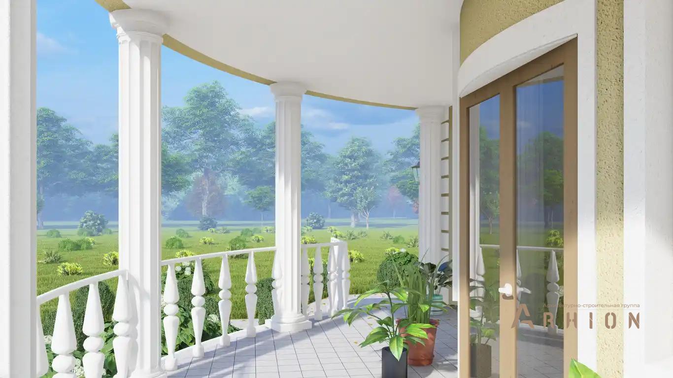 3. Проект двухэтажного дома в стиле модерн с многоскатной кровлей, H-1522, площадью - 386 кв c мансардой, терассой, балконом, эркером