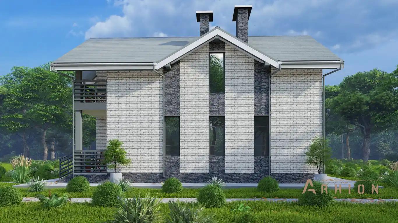 3. Проект одноэтажного дома в альпийском стиле с многоскатной кровлей, H-1524, площадью - 157 кв c мансардой, терассой, балконом