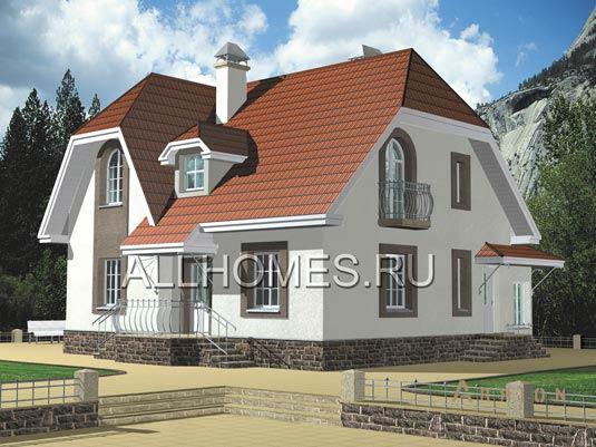 1. Проект двухэтажного дома в современном стиле с плоской кровлей , h-162-1p, площадью - 162 кв