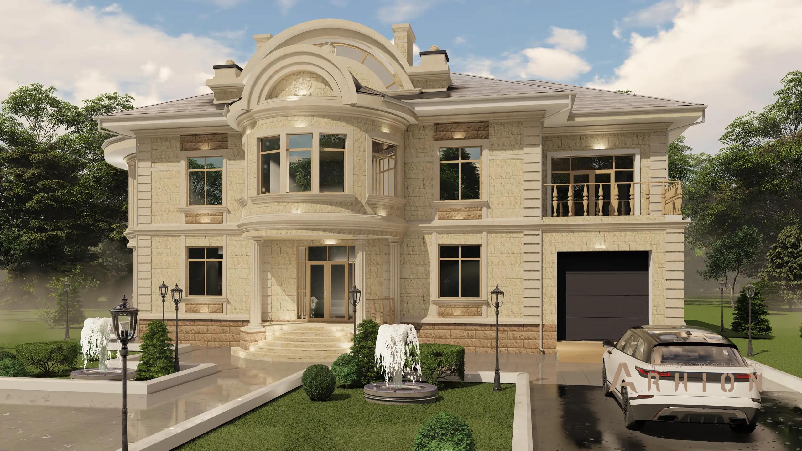 1. Проект двухэтажного дома в классическом стиле с многоскатной кровлей, H-1700, площадью - 561 кв