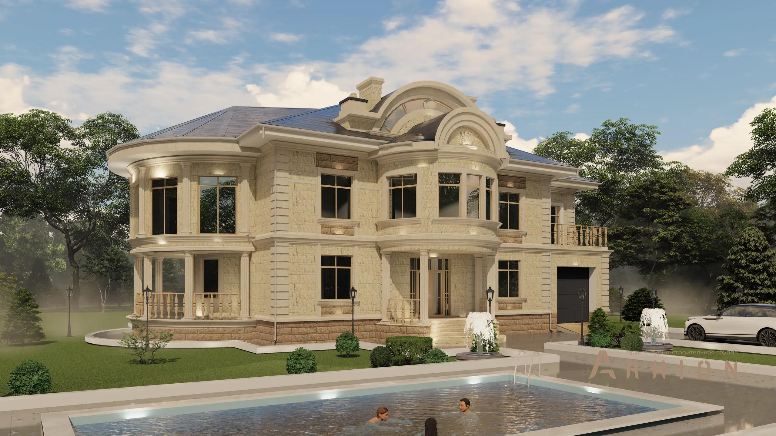 2. Проект двухэтажного дома в классическом стиле с многоскатной кровлей, H-1700, площадью - 561 кв