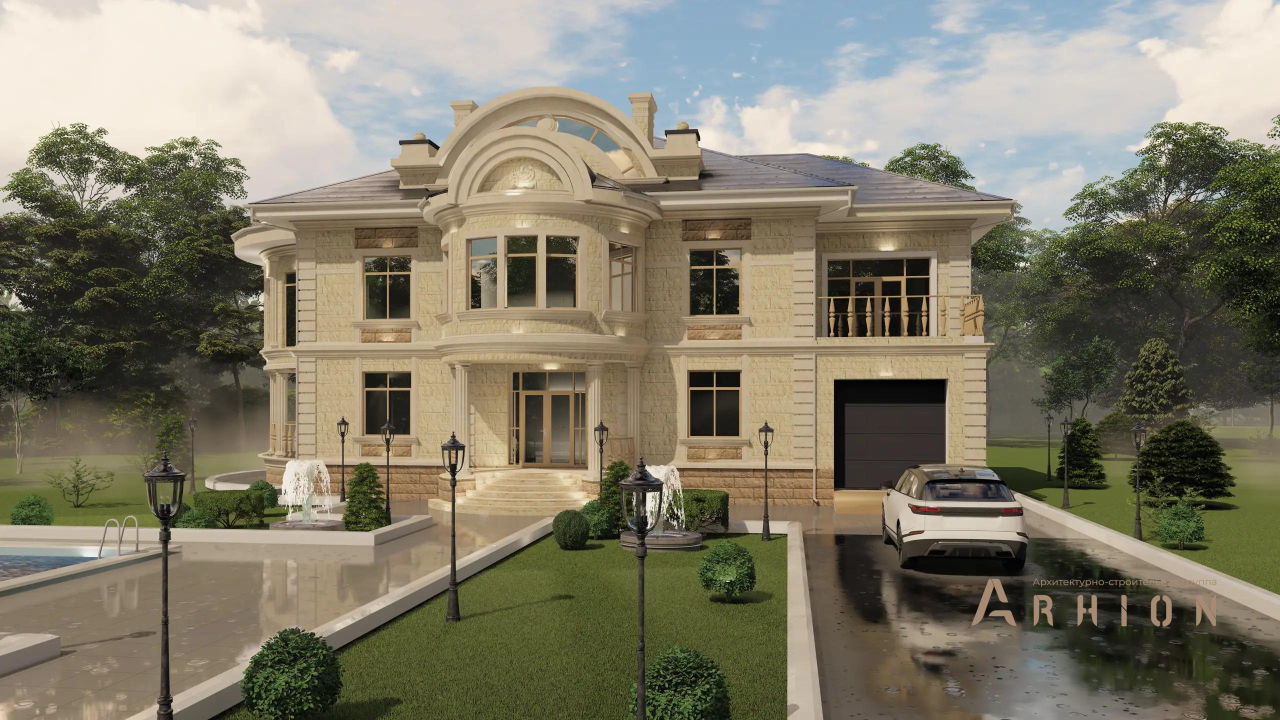 5. Проект двухэтажного дома в классическом стиле с многоскатной кровлей, H-1700, площадью - 561 кв