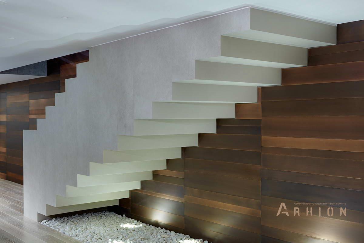 6. Проект двухэтажного дома в стиле хай-тек с плоской кровлей , h-22, площадью - 850 кв c цокольным этажом, сауной, терассой, балконом, гаражом, бассейном, эркером, вторым светом