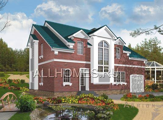 1. Проект двухэтажного дома в современном стиле с плоской кровлей , h-229-1p, площадью - 229 кв c гаражом