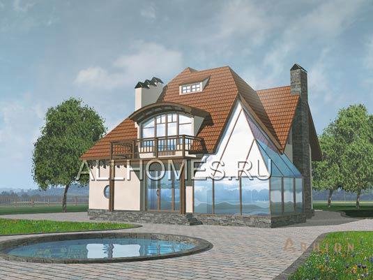 1. Проект двухэтажного дома в современном стиле с плоской кровлей , k-225-1p, площадью - 225 кв