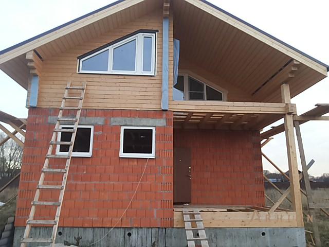 4. Проект одноэтажного дома в стиле шале с двускатной кровлей, kr-156, площадью - 116 кв c мансардой, терассой, балконом