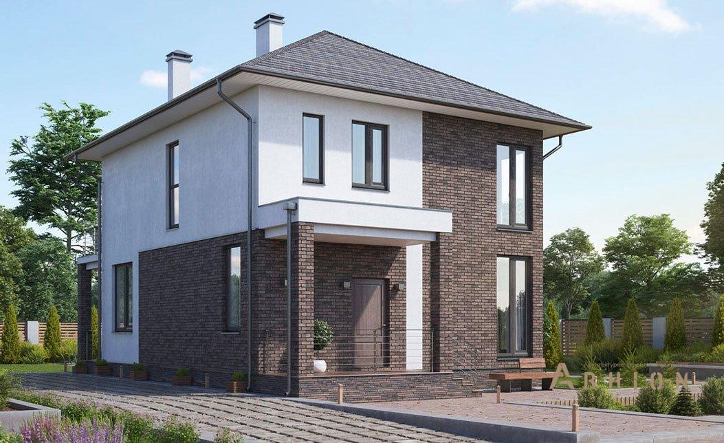 3. Проект двухэтажного дома в современном стиле с четырехскатной, kr-159-1, площадью - 137 кв c терассой