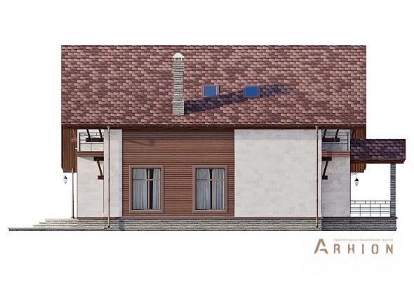 4. Проект одноэтажного дома в стиле шале с двускатной кровлей, kr-226, площадью - 225 кв c мансардой, терассой, балконом