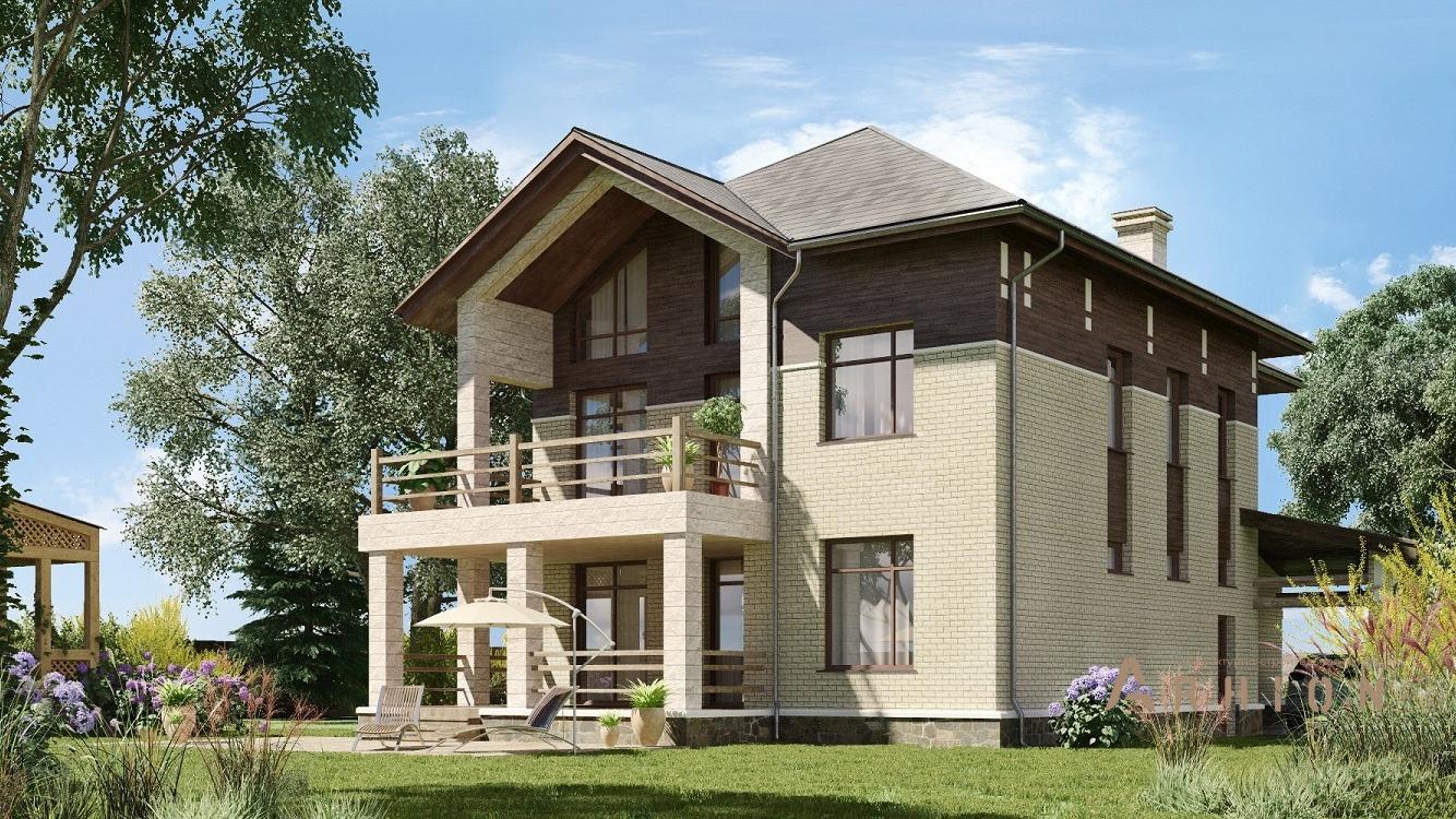 1. Проект двухэтажного дома в европейском стиле с многоскатной кровлей, kr-345, площадью - 243 кв c мансардой, сауной, терассой, балконом