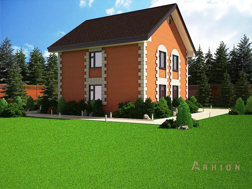 4. Проект двухэтажного дома в европейском стиле с многоскатной кровлей, M-13, площадью - 155 кв c терассой, балконом