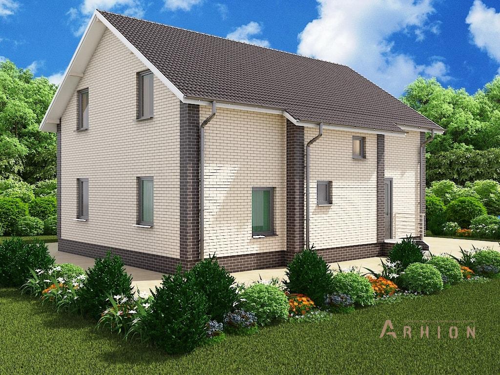 2. Проект одноэтажного дома в скандинавском стиле с двускатной кровлей, M-276, площадью - 155 кв c мансардой, терассой