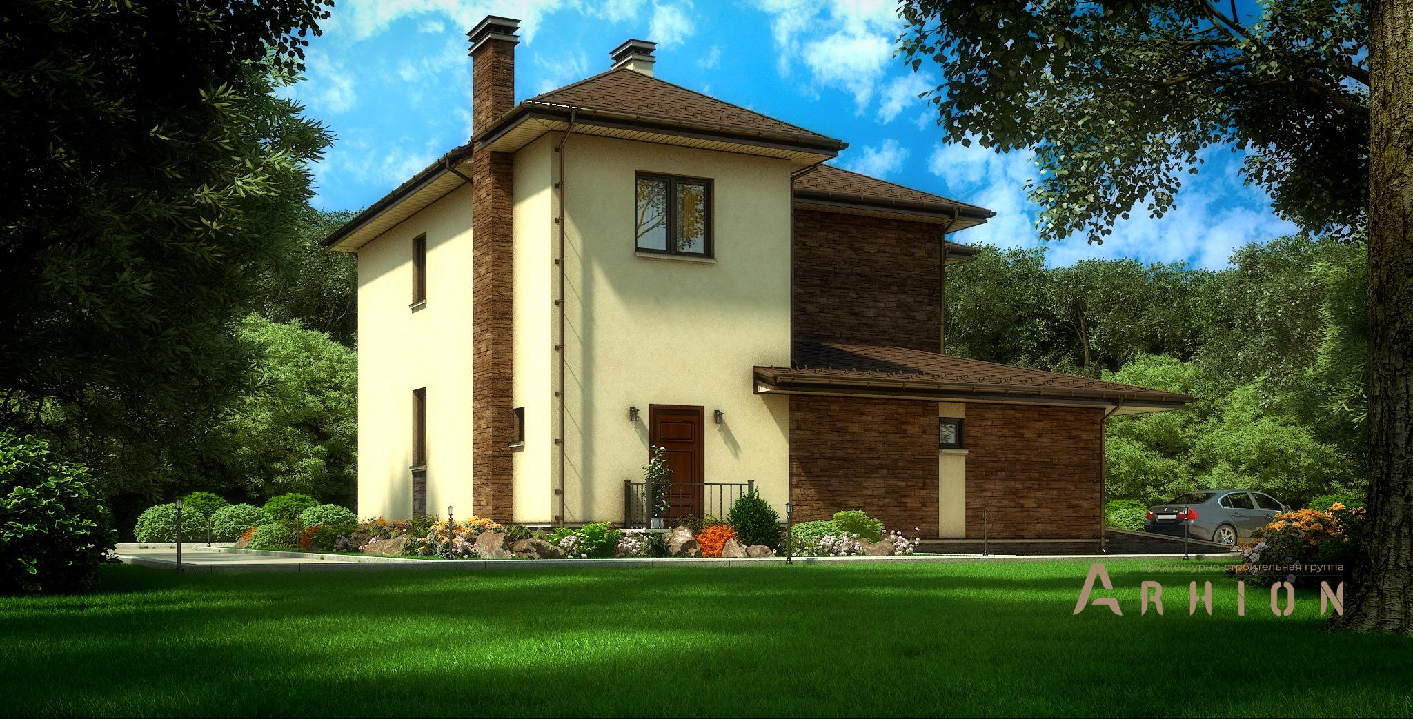 2. Проект двухэтажного дома в стиле лофт с односкатной кровлей, M-355, площадью - 205 кв c сауной, гаражом