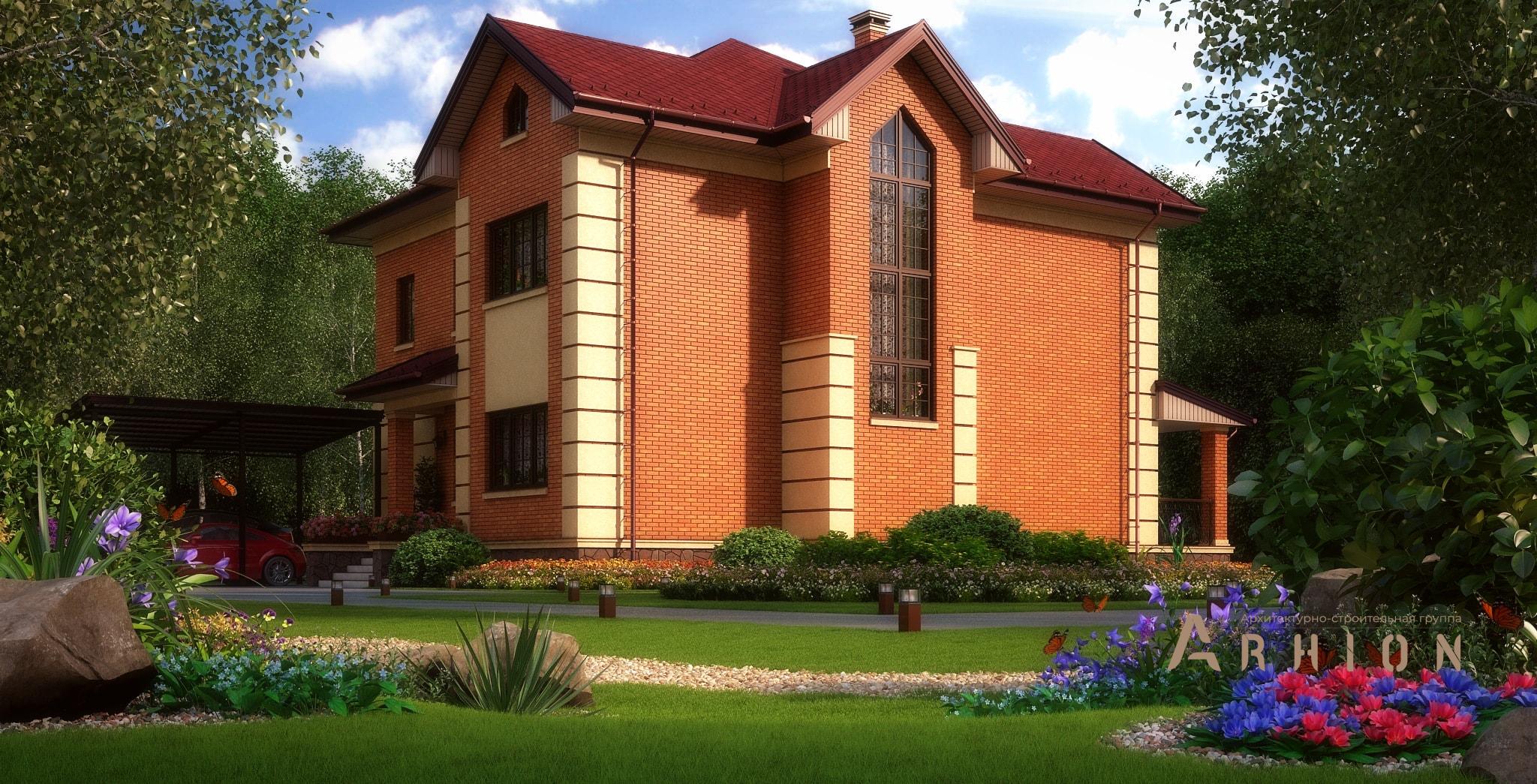 2. Проект двухэтажного дома в современном классическом стиле с многоскатной кровлей, M-378, площадью - 264 кв c терассой