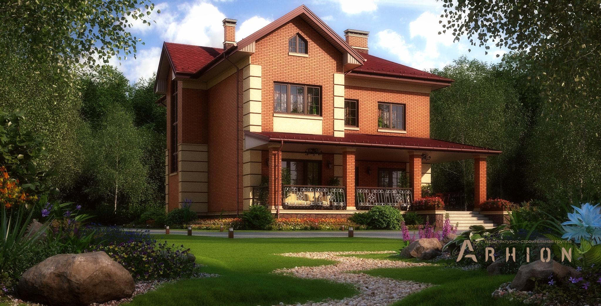 1. Проект двухэтажного дома в современном классическом стиле с многоскатной кровлей, M-378, площадью - 264 кв c терассой