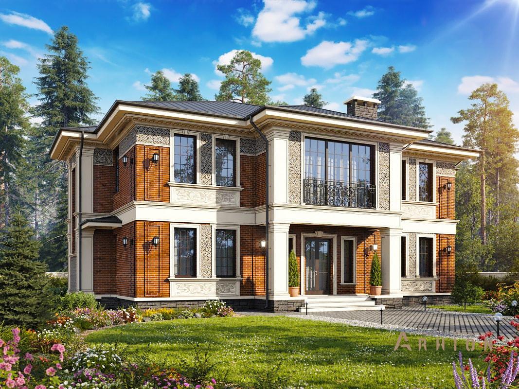 1. Проект двухэтажного дома в современном классическом стиле с четырехскатной, ML-423, площадью - 371 кв c терассой