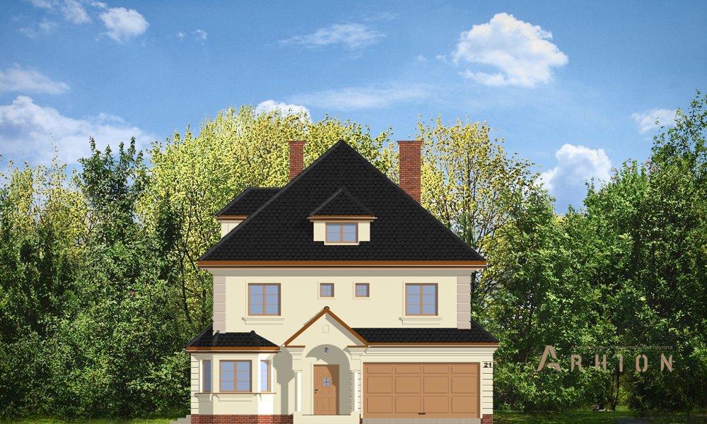 9. Проект одноэтажного дома в классическом стиле с четырехскатной, mp-001, площадью - 414 кв c мансардой, терассой, балконом, гаражом, эркером