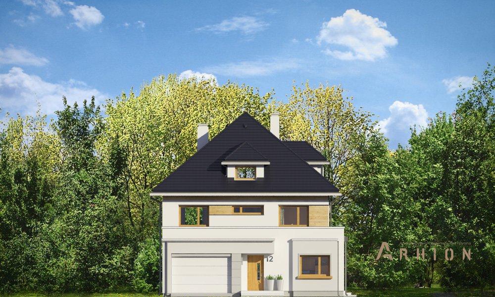 4. Проект двухэтажного дома в европейском стиле с четырехскатной, mp-002, площадью - 331 кв c мансардой, терассой, гаражом