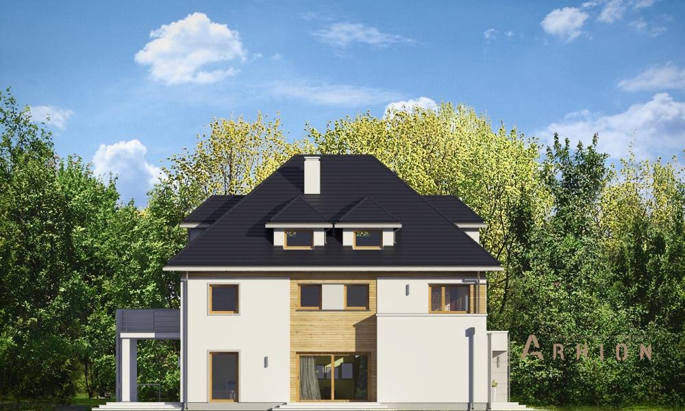 10. Проект двухэтажного дома в европейском стиле с четырехскатной, mp-002, площадью - 331 кв c мансардой, терассой, гаражом