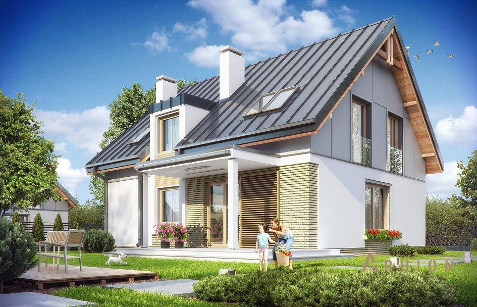 7. Проект одноэтажного дома в канадском стиле с двускатной кровлей, mp-018, площадью - 192 кв c мансардой, терассой, гаражом