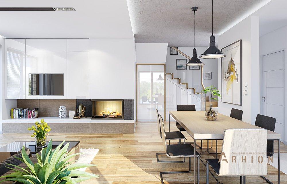 3. Проект одноэтажного дома в европейском стиле с двускатной кровлей, mp-019, площадью - 206 кв c мансардой, терассой, балконом, гаражом